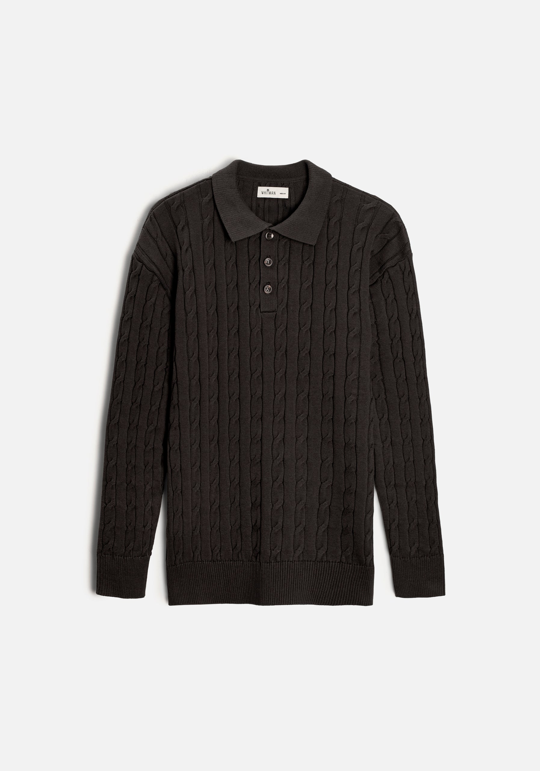 Sweater H Turin Trenzado Unicolor Negro