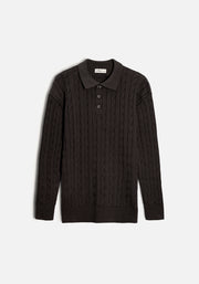 Sweater H Turin Trenzado Unicolor Negro