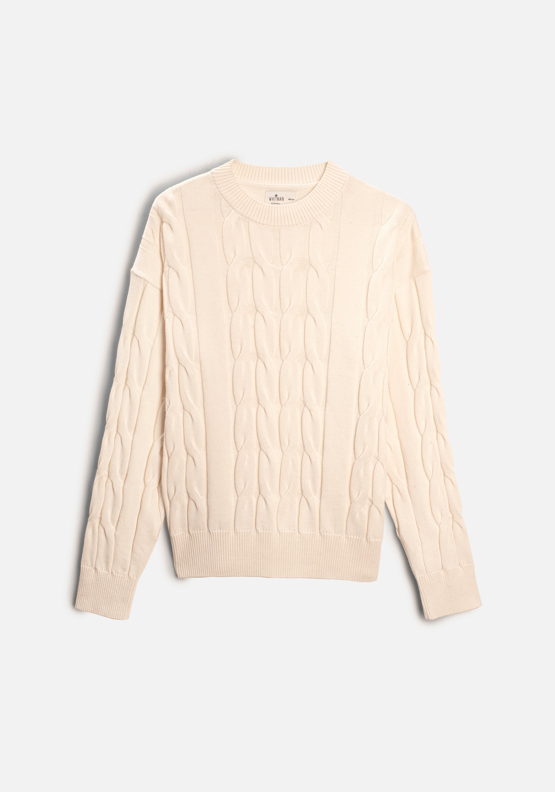 Sweater M Kanzas Trenzado Unicolor Marfil