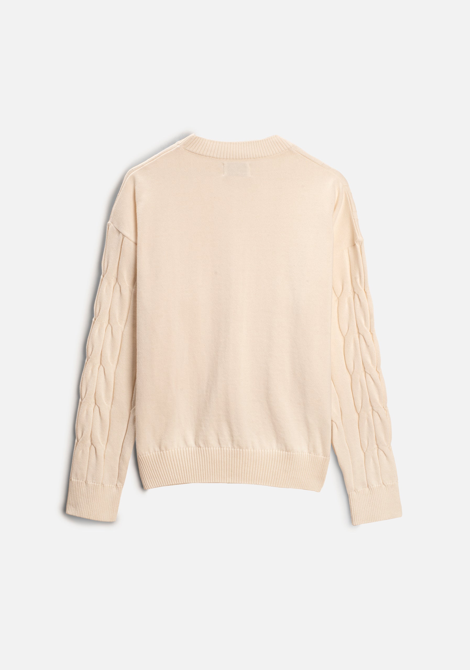 Sweater M Kanzas Trenzado Unicolor Marfil