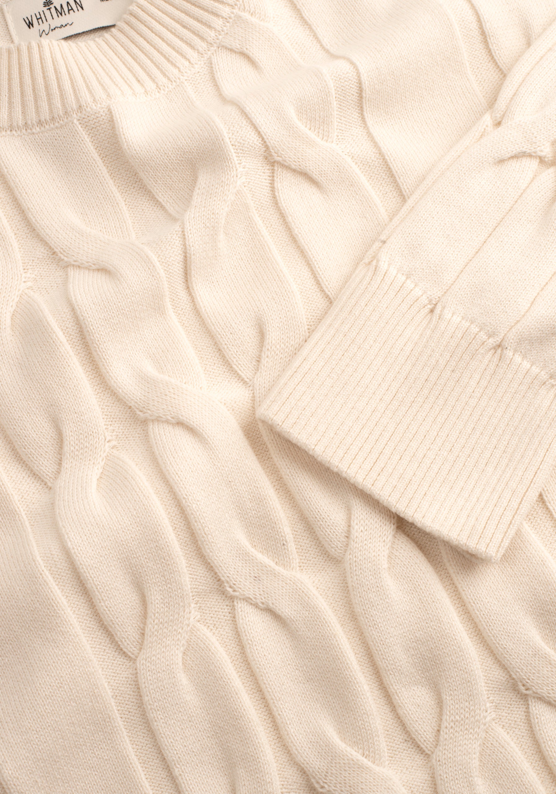 Sweater M Kanzas Trenzado Unicolor Marfil