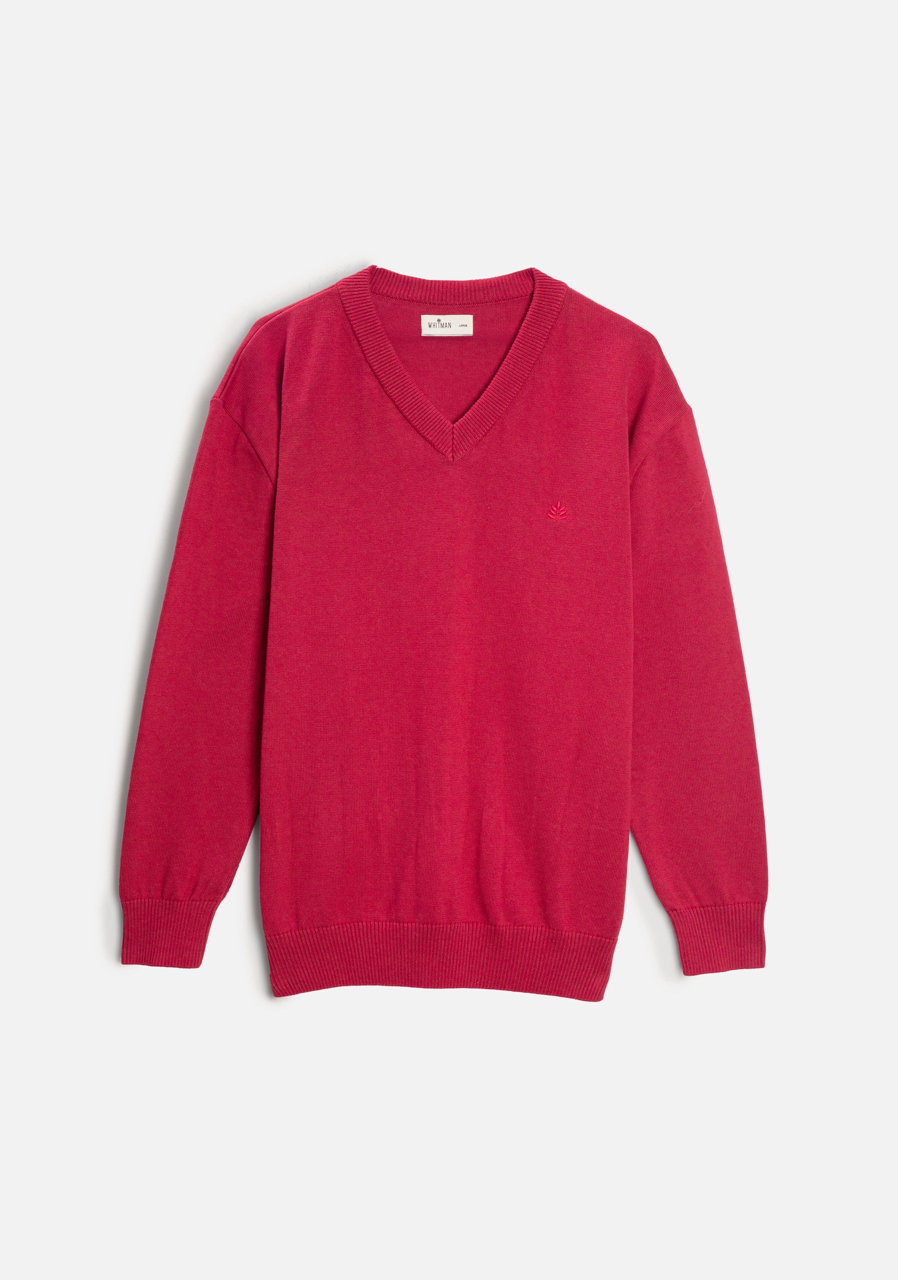 Sweater H Newark Cuello V Rojo Cereza