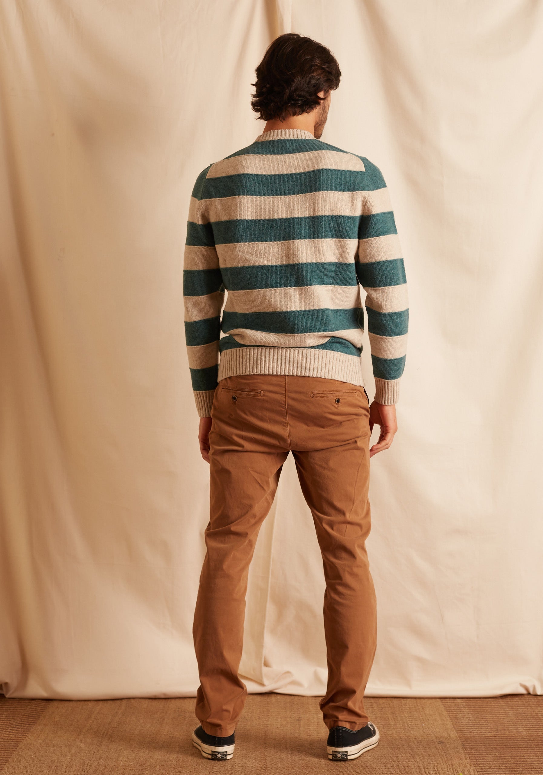 Sweter Vancouver Lineas Verde / Hueso