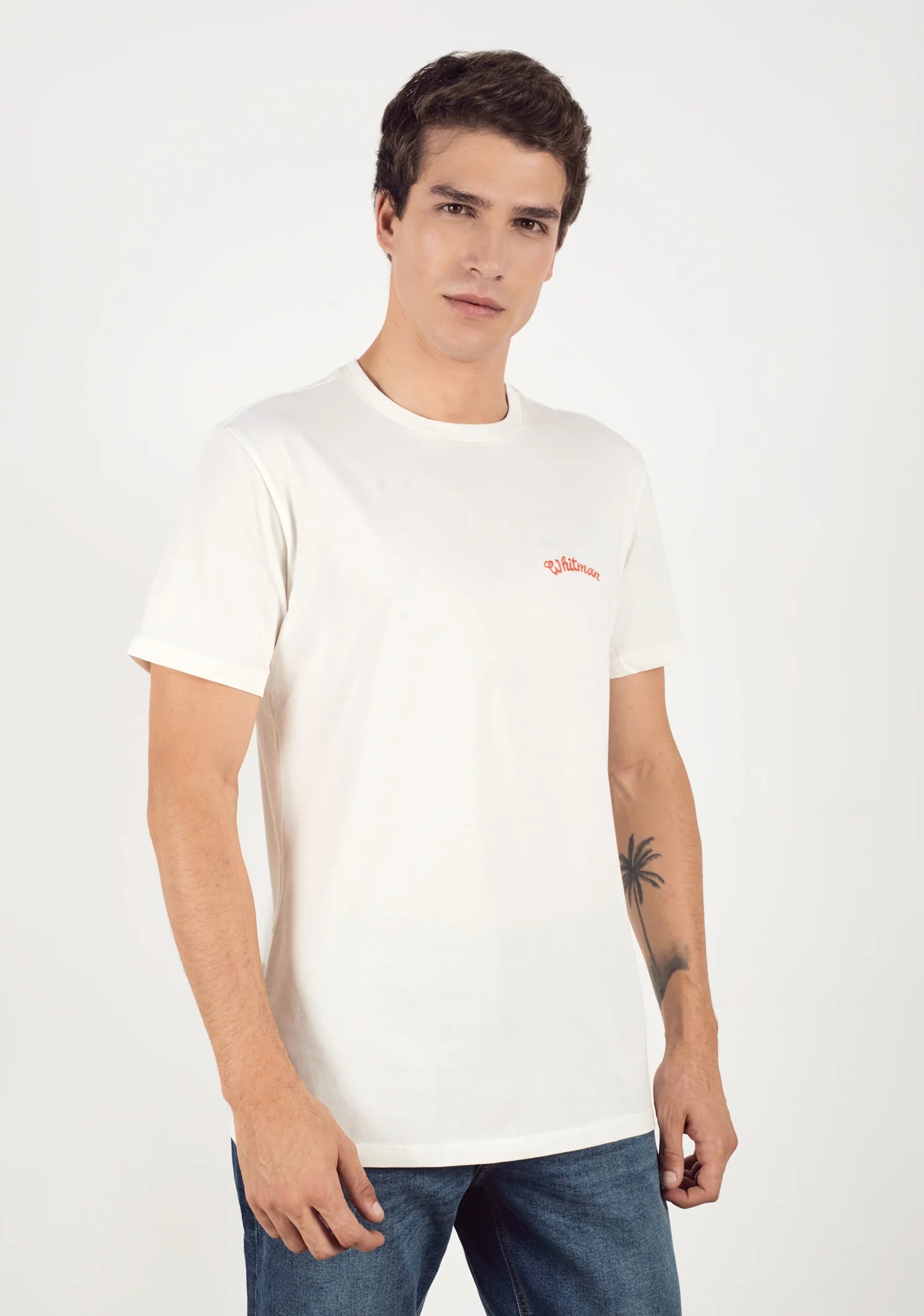 Playera Iker Marfil Bordado Coral